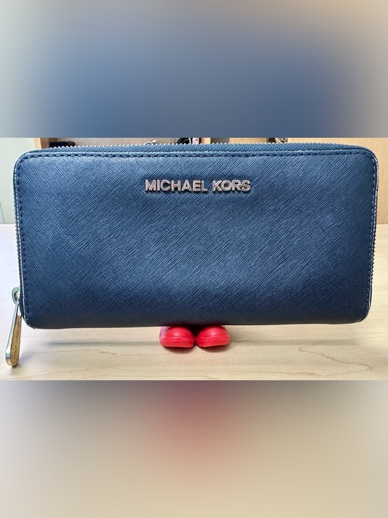 Michael Kors Handbags - Michael Kors Black Saffiano Zip Around Wallet with Gold Logo
